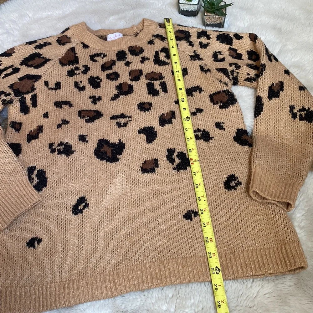 Isabel Maternity Leopard Animal Print Crewneck Pullover Sweater Size Extra Small